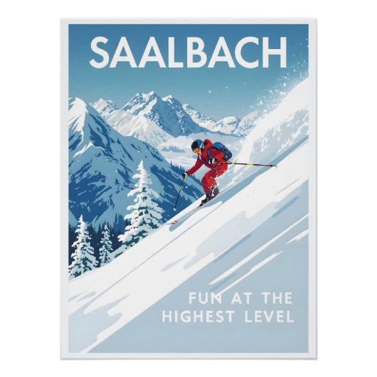 Saalbach - Glemmtal - Austria Perfect Poster (Voorkant)
