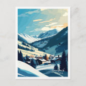 Saalbach Oostenrijk Reizen Illustratie Briefkaart (Voorkant)