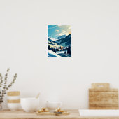 Saalbach Oostenrijk Reizen  Illustratie Poster (Keuken)