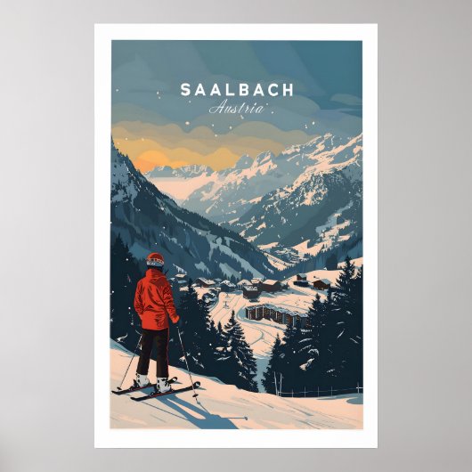 Saalbach Reisposter - Oostenrijk 1 Poster (Voorkant)