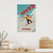 Saalbach Skicircus Snowboarden Reisposter Poster (Keuken)