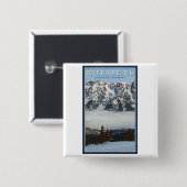 Saalbach - Valley Fog Vierkante Button 5,1 Cm (Voorkant /achterkant)