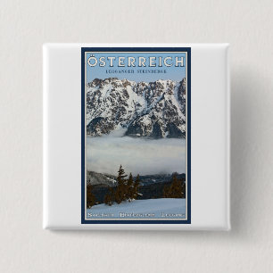 Saalbach - Valley Fog Vierkante Button 5,1 Cm