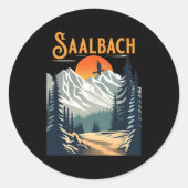 Saalbach Wandelen Ronde Sticker (Voorkant)