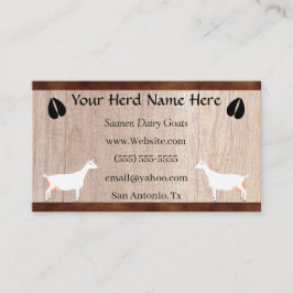 Saanen Dairy Goat Herd Visitekaartje