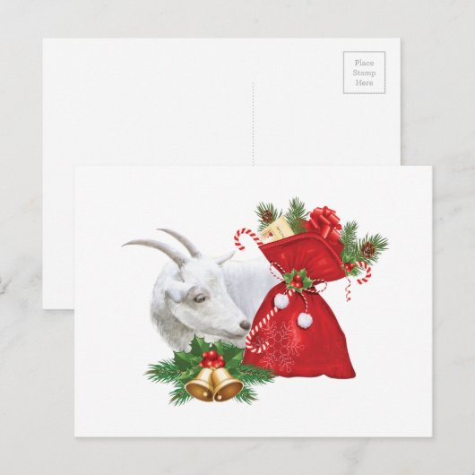 Saanen Geit Met Kerstsfeer Feestdagenkaart (Voorkant / Achterkant)