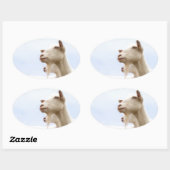 Saanen-geit Ovale Sticker (Vel)