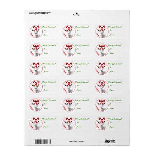 Saanen Goat kerstcadeau Label Sticker (Full Sheet)