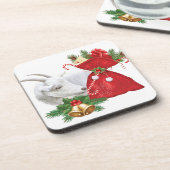 Saanen Goat met vakantiegeest Bier Onderzetter (Linkerzijde)