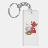 Saanen Goat met vakantiegeest Sleutelhanger (Voorkant Links)