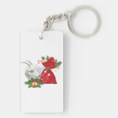 Saanen Goat met vakantiegeest Sleutelhanger (achterkant)