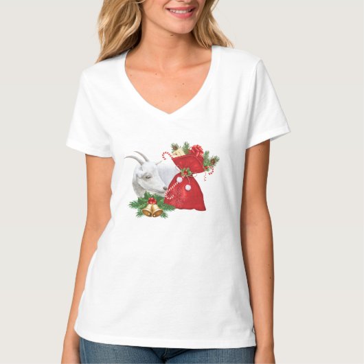 Saanen Goat met vakantiegeest T-shirt (Voorkant)
