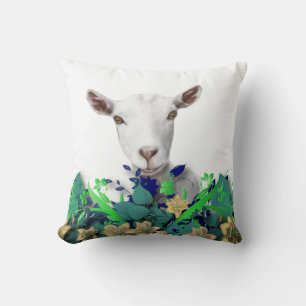 Saanen Goat Painting Herd Name Goat Pillow Kussen