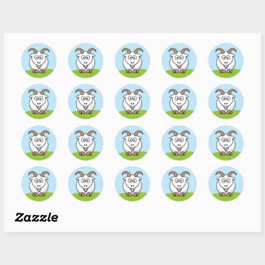 Saanen Goat Ronde Sticker (Vel)