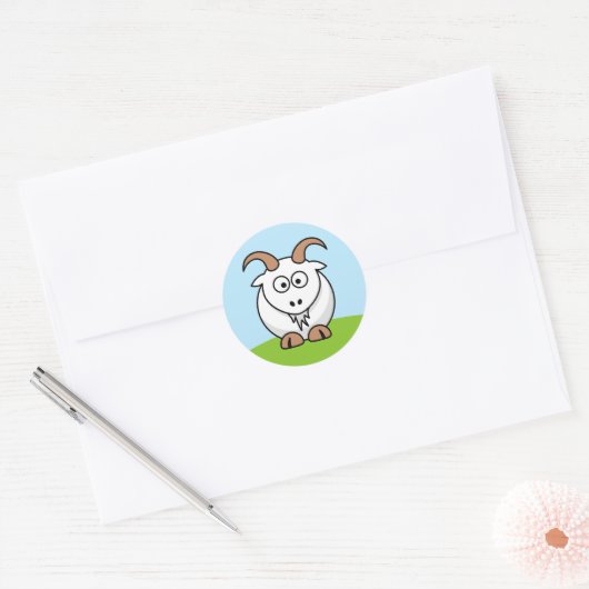 Saanen Goat Ronde Sticker (Envelop)