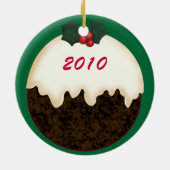 Saanen Goat Santa Hat-kerstversiering Keramisch Ornament (Achterkant)