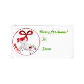 Saanen Kind Goat met kerstcadeau Label Sticker (Voorkant)