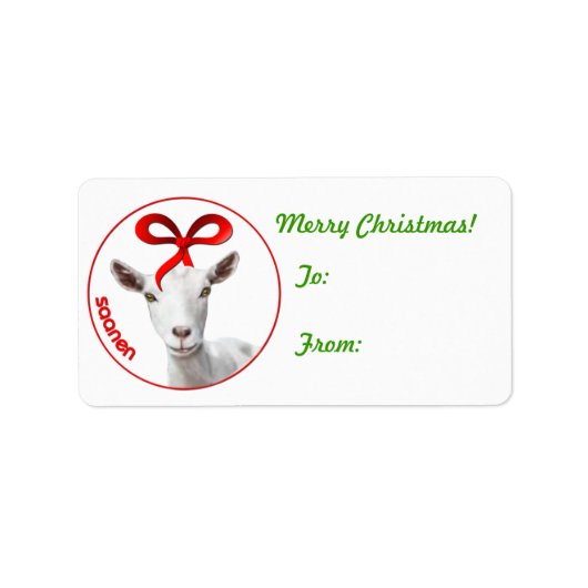 SaanenGoat Kerstcadeau Label Sticker (Voorkant)