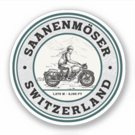 Saanenmöser Pass Zwitsers-Alpen motortour Sticker