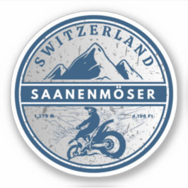 Saanenmöser Pass Zwitsers-Alpen motortour Sticker