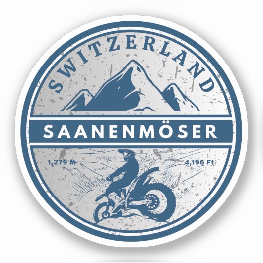 Saanenmöser Pass Zwitsers-Alpen motortour Sticker (Voorkant)