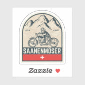Saanenmöser Pass Zwitsers-Alpen motortour Sticker (Vel)