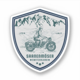 Saanenmöser Pass Zwitsers-Alpen motortour Sticker