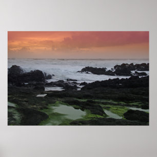 Saap bij zonsondergang poster