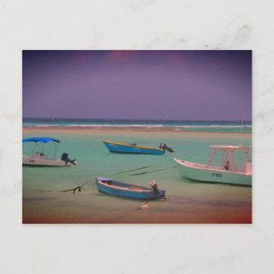 Saap Boat in rust Oistins Beach Barbados Briefkaart