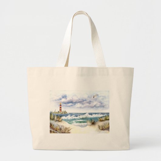 * Saap met vuurtoren * Grote Tote Bag (Voorkant)