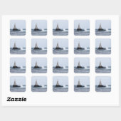 Saap met vuurtoren vierkante sticker (Vel)