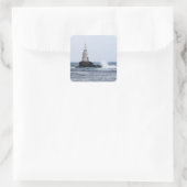 Saap met vuurtoren vierkante sticker (Tas)