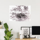 Saar River onder vuur Poster (Thuiskantoor)