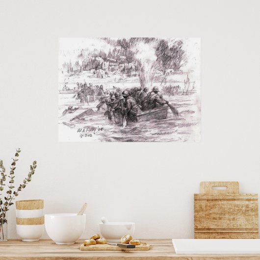 Saar River onder vuur Poster (Keuken)