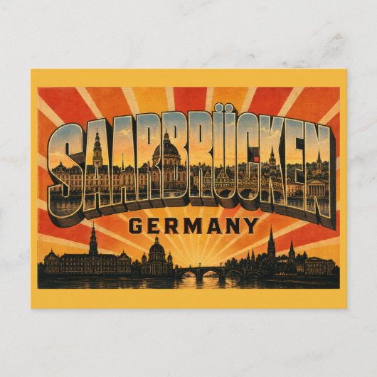 Saarbrücken Duitsland Kasteel Briefkaart (Voorkant)