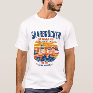 Saarbrücken Duitsland Saar Regio Rivier Landmark T-shirt