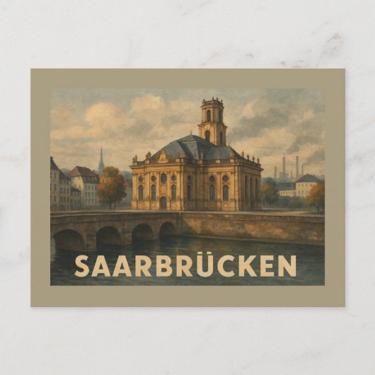 Saarbrücken Germany City Art Briefkaart (Voorkant)