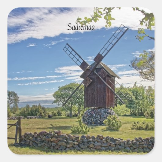 Saaremaa, eiland van Estland Vierkante Sticker (Voorkant)