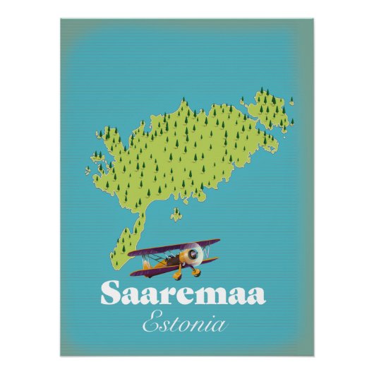 Saaremaa Estland kaart Perfect Poster (Voorkant)