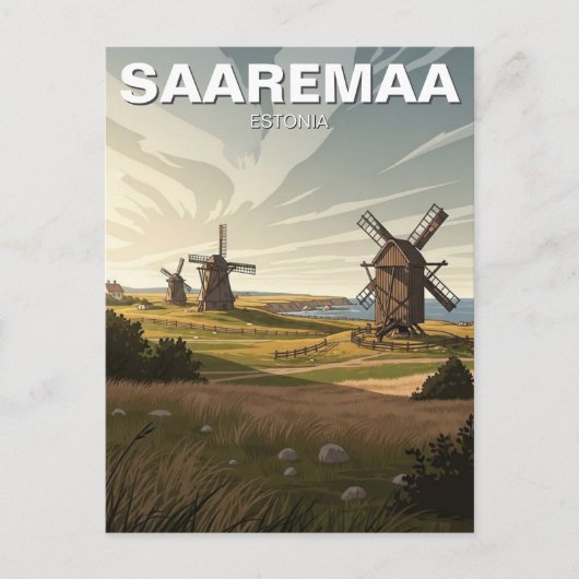 Saaremaa Estland Reis Briefkaart (Voorkant)