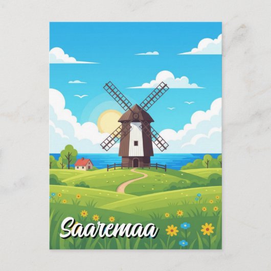 Saaremaa Estland Reis Briefkaart (Voorkant)