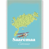 Saaremaa Estonia-kaart Sticker (Voorkant)