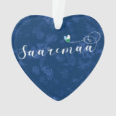 Saaremaa Flag Heart, Estland Ornament (achterkant)