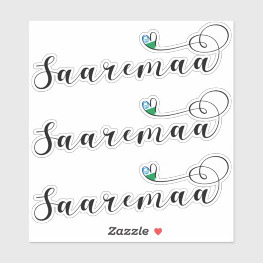 Saaremaa Flag Heart, Estland Sticker (Vel)