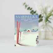 Saariselkä Finland ski-poster Briefkaart (Staand voorkant)