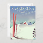 Saariselkä Finland ski-poster Briefkaart (Voorkant / Achterkant)