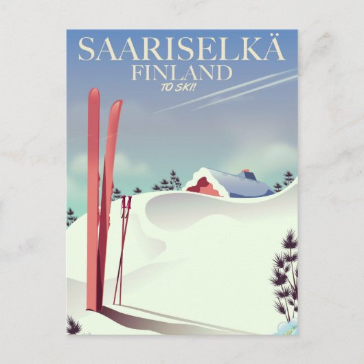 Saariselkä Finland ski-poster Briefkaart (Voorkant)