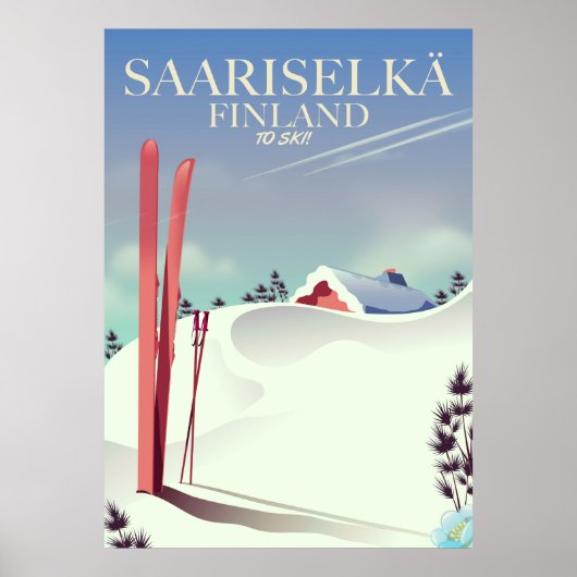 Saariselkä Finland ski-poster Poster (Voorkant)