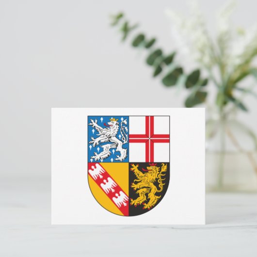 Saarland Wapenmunt Briefkaart (Staand voorkant)