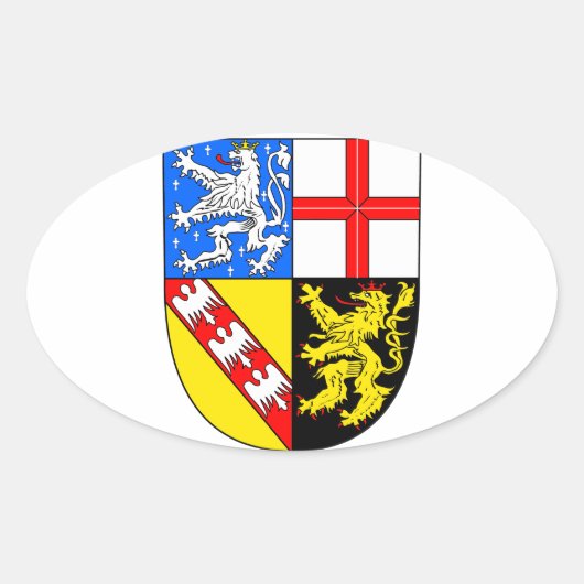 Saarland Wappen Ovale Sticker (Voorkant)